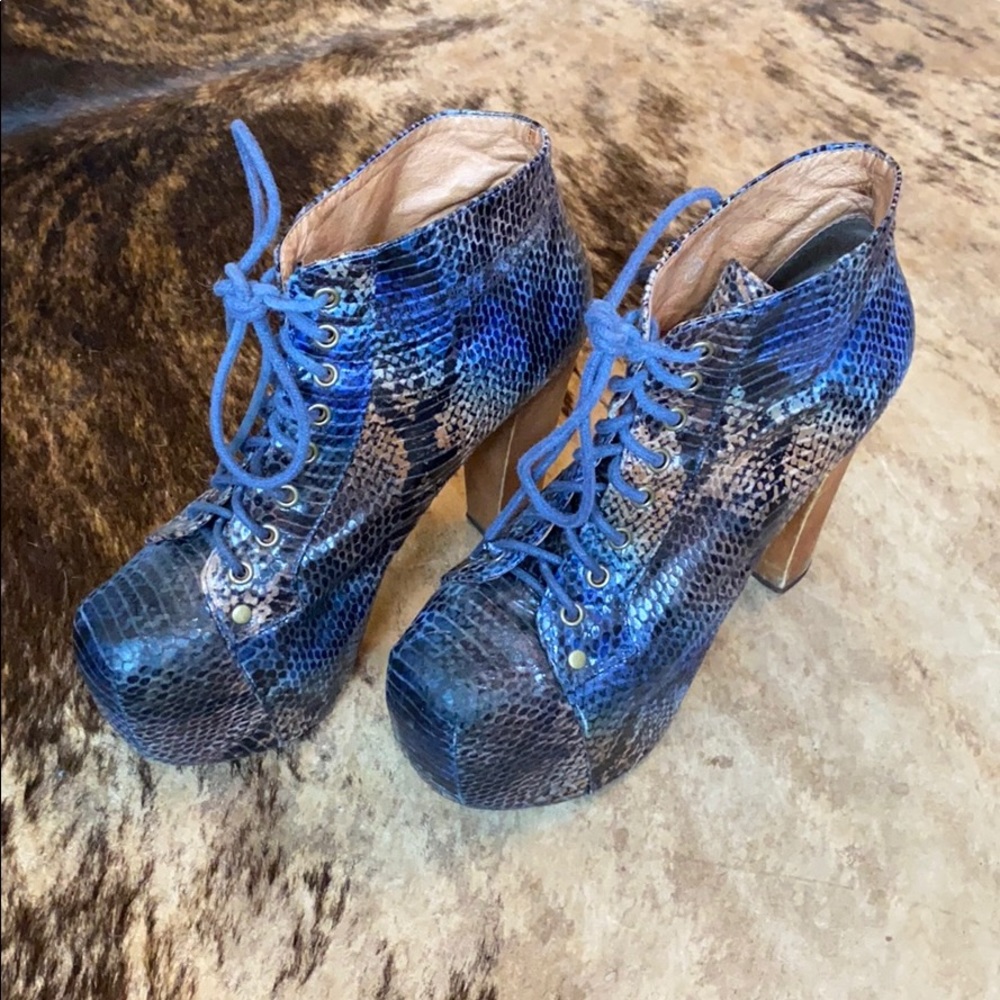 Snakeskin Jefferey Campbell Chunky Platform Heels